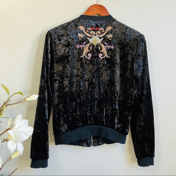 Somedays Lovin velvet embroidery bomber jacket - Picture 4 of 7